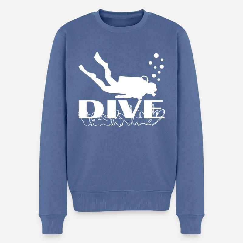 Diving Dive tauchen - Männer Premium Bio Pullover - Taubenblau