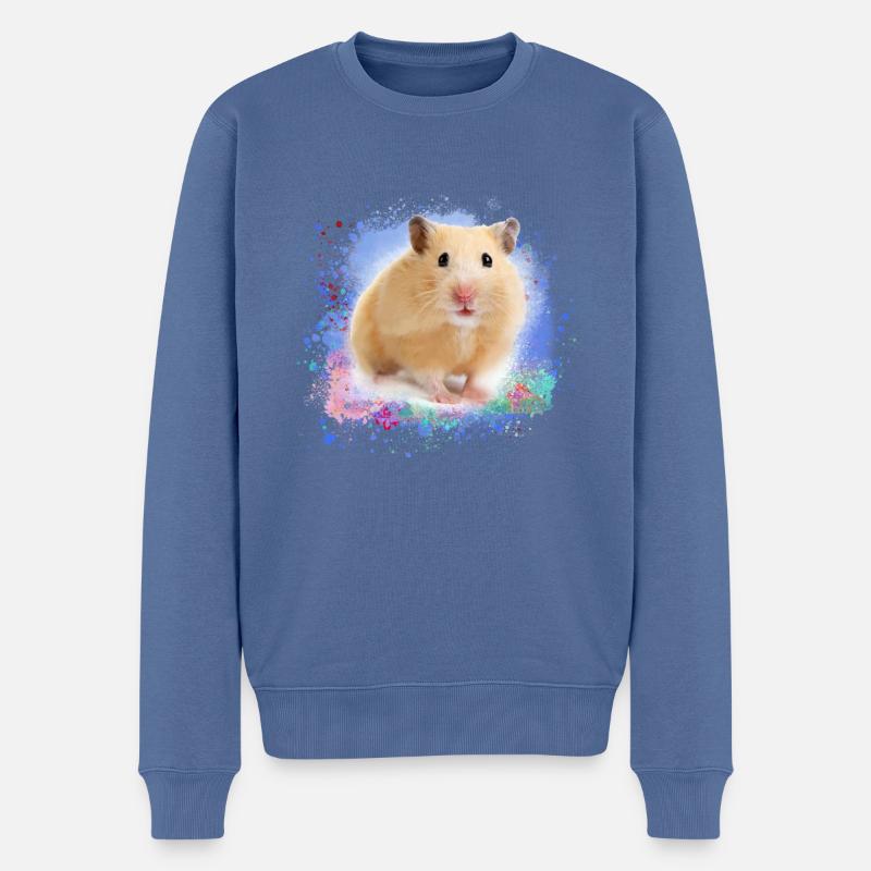 hamster, graffiti,malerei,grün,blau - Männer Premium Bio Pullover - Taubenblau