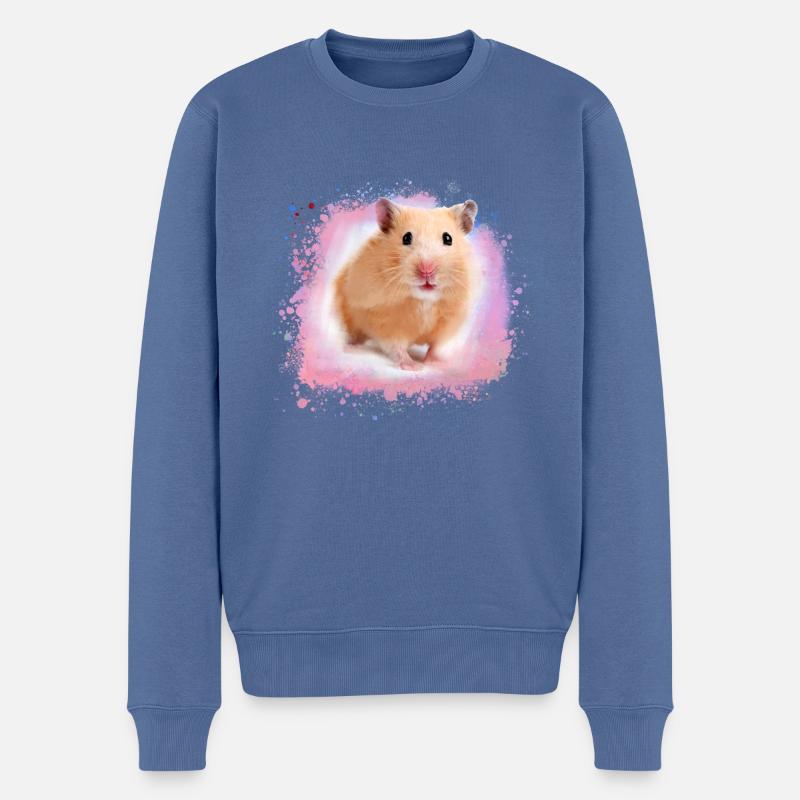 hamster, graffiti,malerei,rosa - Männer Premium Bio Pullover - Taubenblau