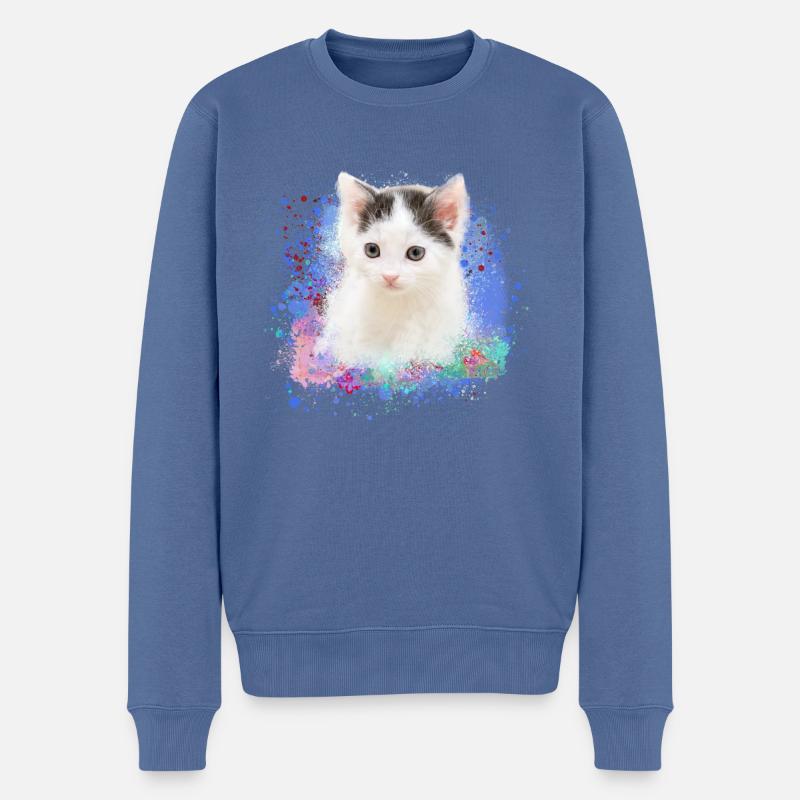 kätzchen,katze,katzenbaby,graffiti,malerei - Männer Premium Bio Pullover - Taubenblau