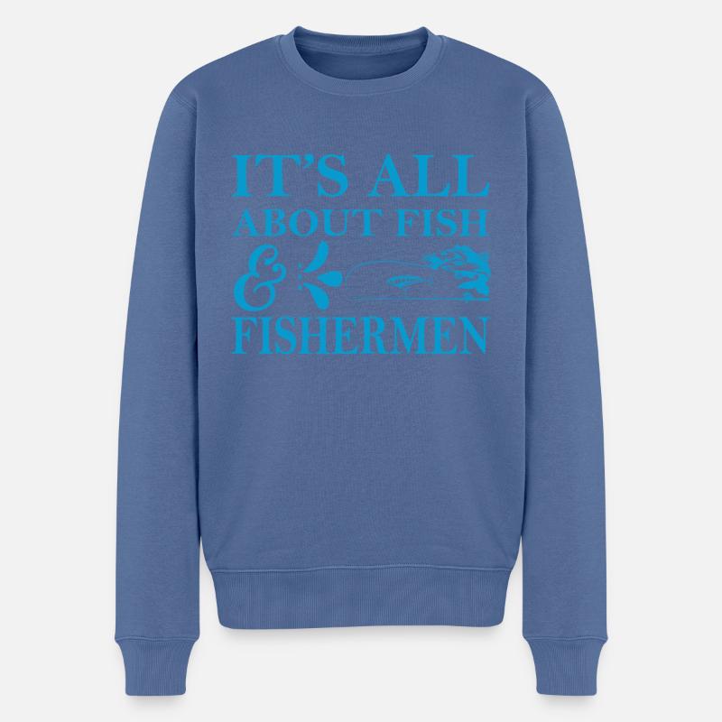 Fishermen - Männer Premium Bio Pullover - Taubenblau