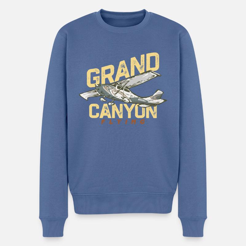 Grand Canyon Flying - Männer Premium Bio Pullover - Taubenblau