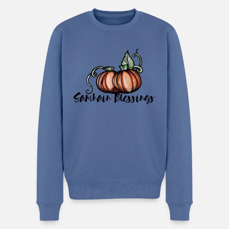 Samhain Segen - Männer Premium Bio Pullover - Taubenblau