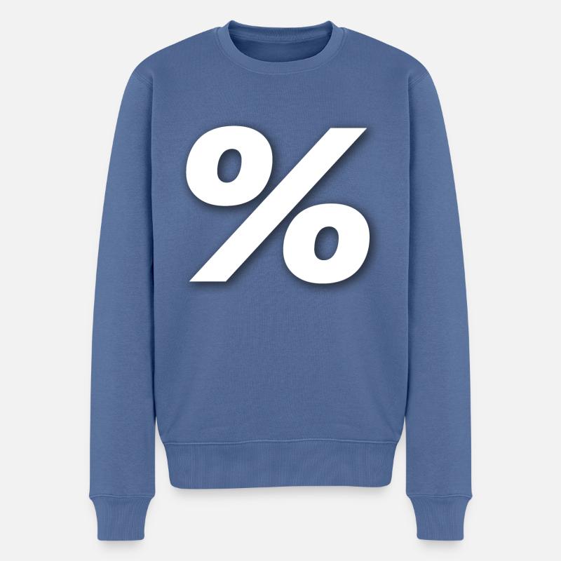 % Prozent - Männer Premium Bio Pullover - Taubenblau