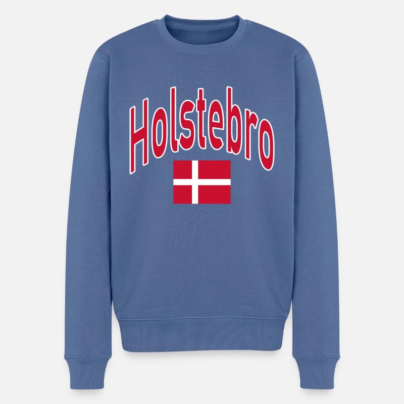 Drapeau du Danemark Holstebro - Pull Premium bio Homme - bleu pigeon