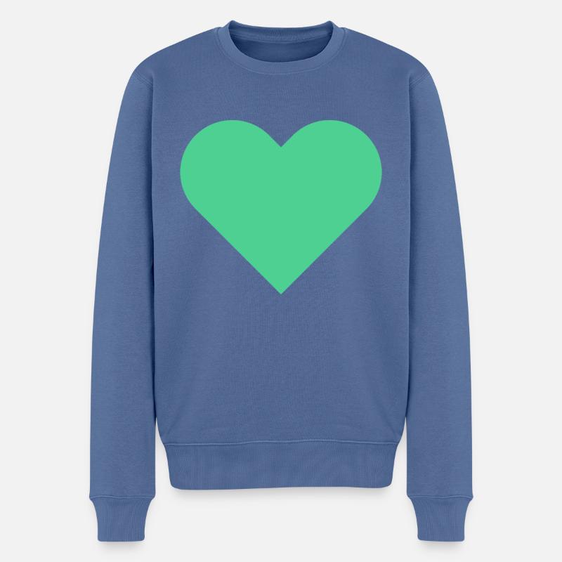 Ich liebe dich - Männer Premium Bio Pullover - Taubenblau