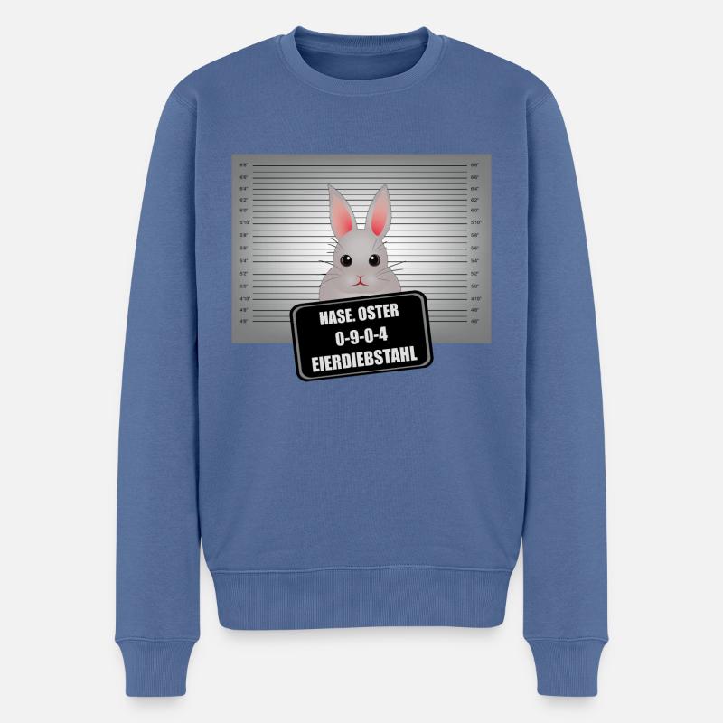 Osterhase - EIERDIEBSTAHL - Männer Premium Bio Pullover - Taubenblau