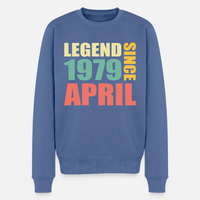 44. Geburtstag April Jahrgang 1979 Geschenkidee - Männer Premium Bio Pullover - Taubenblau