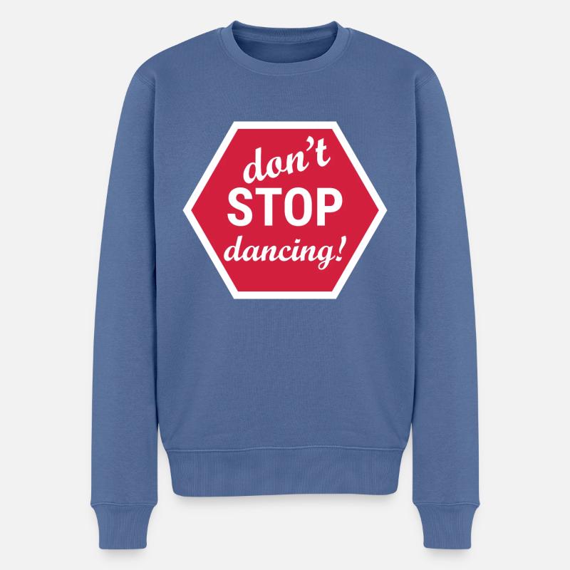 Dancing Dance Music - Männer Premium Bio Pullover - Taubenblau