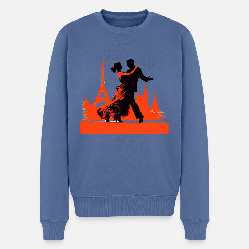 Der Tango ist ein beliebter Tanz - Männer Premium Bio Pullover - Taubenblau