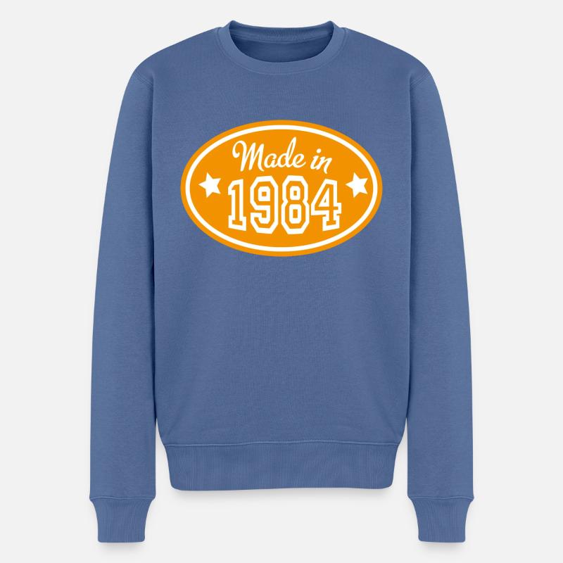 1984 - Männer Premium Bio Pullover - Taubenblau