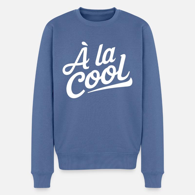 A la cool - Pull Premium bio Homme - bleu pigeon