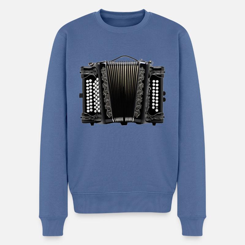 Das Akkordeon ist ein Handzuginstrument - Männer Premium Bio Pullover - Taubenblau