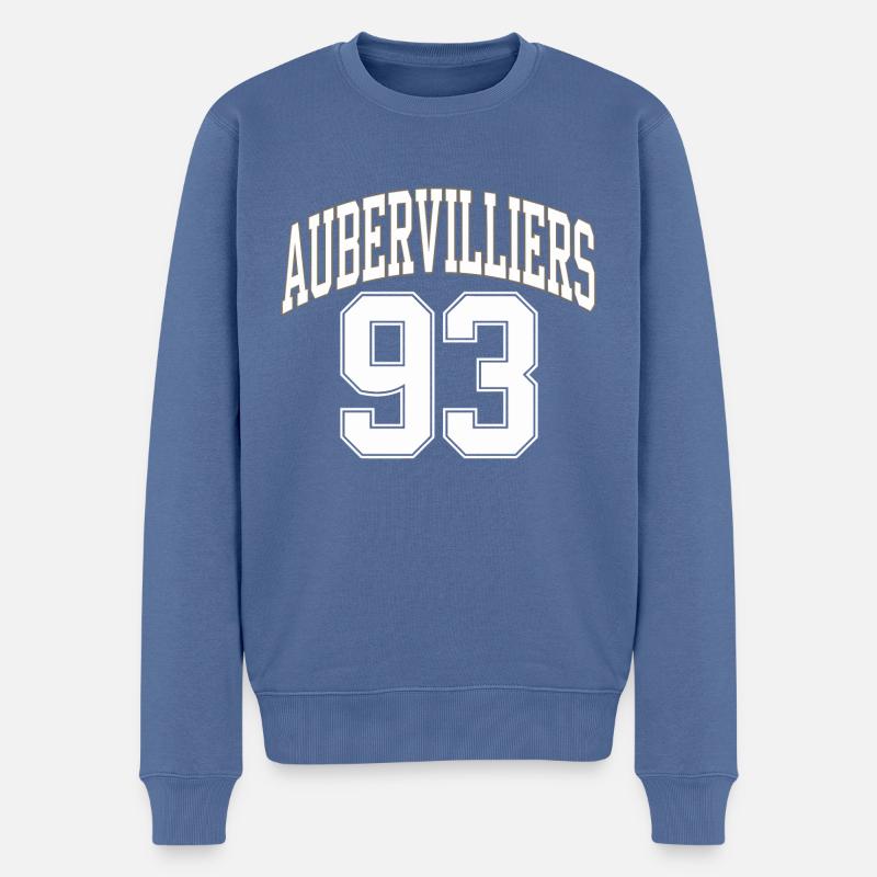 Aubervilliers 93 - Pull Premium bio Homme - bleu pigeon
