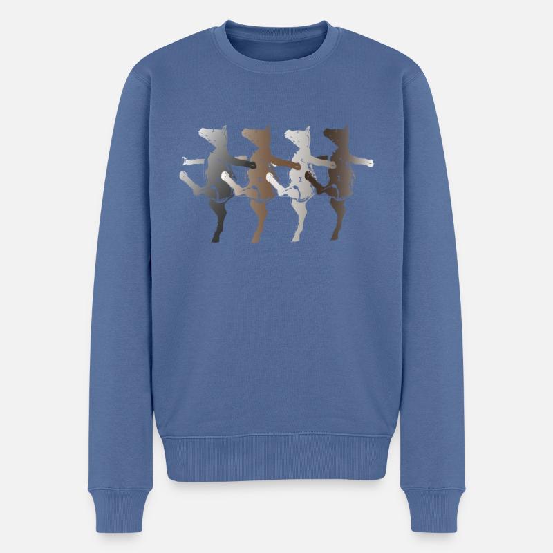 vaches dansantes - Pull Premium bio Homme - bleu pigeon