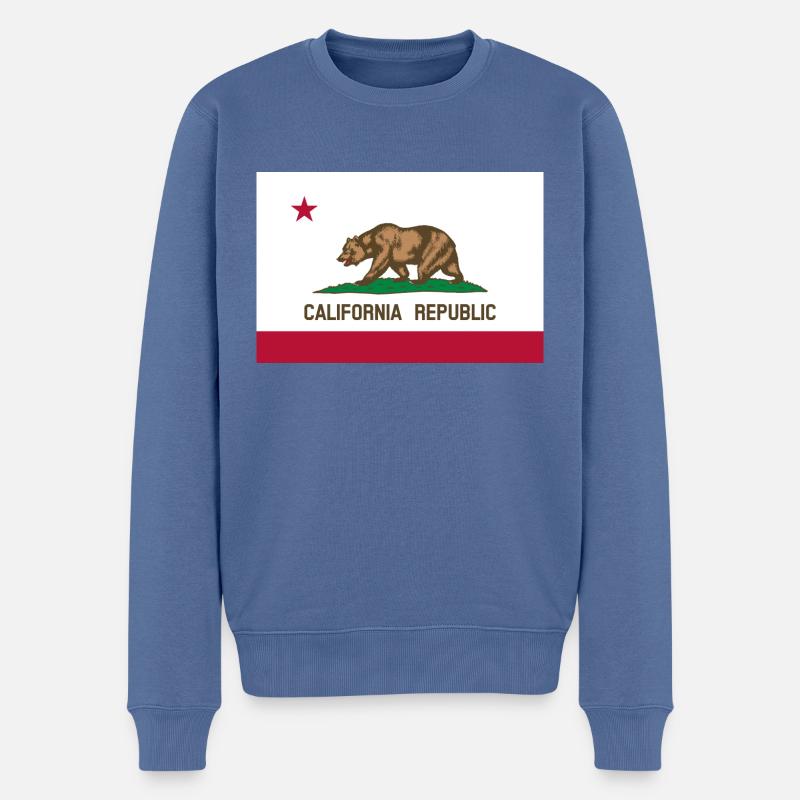 Flagge von Kalifornien - Männer Premium Bio Pullover - Taubenblau