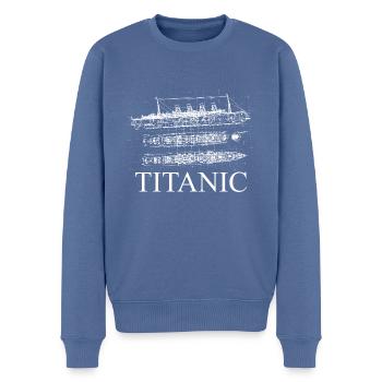 Pläne der Titanic - Männer Premium Bio Pullover - Taubenblau - Vorne - Nico (187cm)