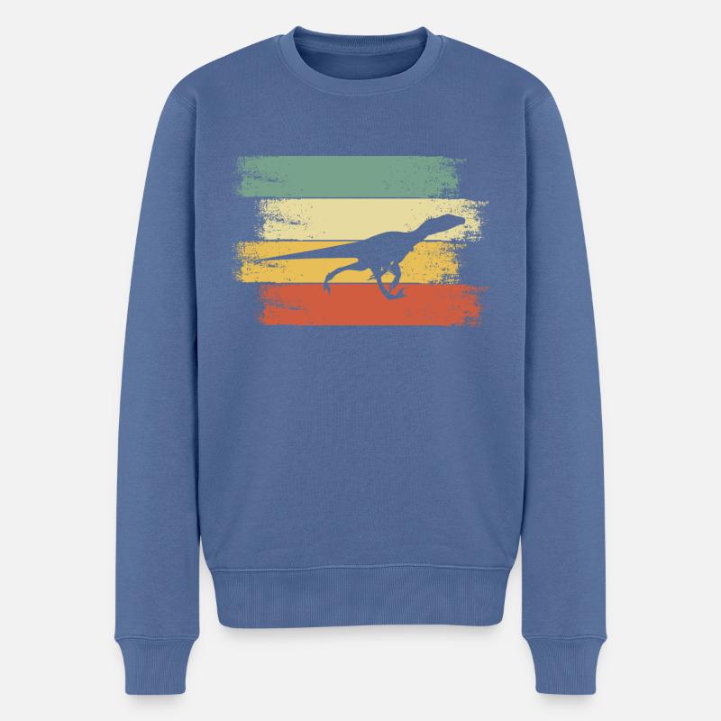 Dino - Männer Premium Bio Pullover - Taubenblau