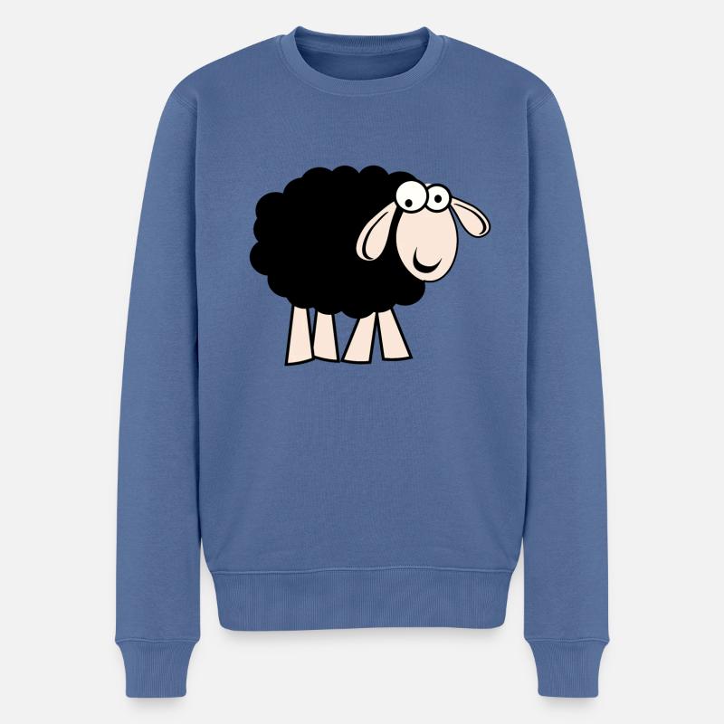 Mouton noir - Pull Premium bio Homme - bleu pigeon