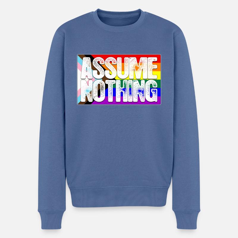 Angenommen Nichts LGBTQ Progress Pride Flagge - Männer Premium Bio Pullover - Taubenblau