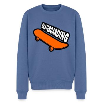 Skateboarding - Men's Premium Organic Jumper - stone blue - Front - Nico (187cm)