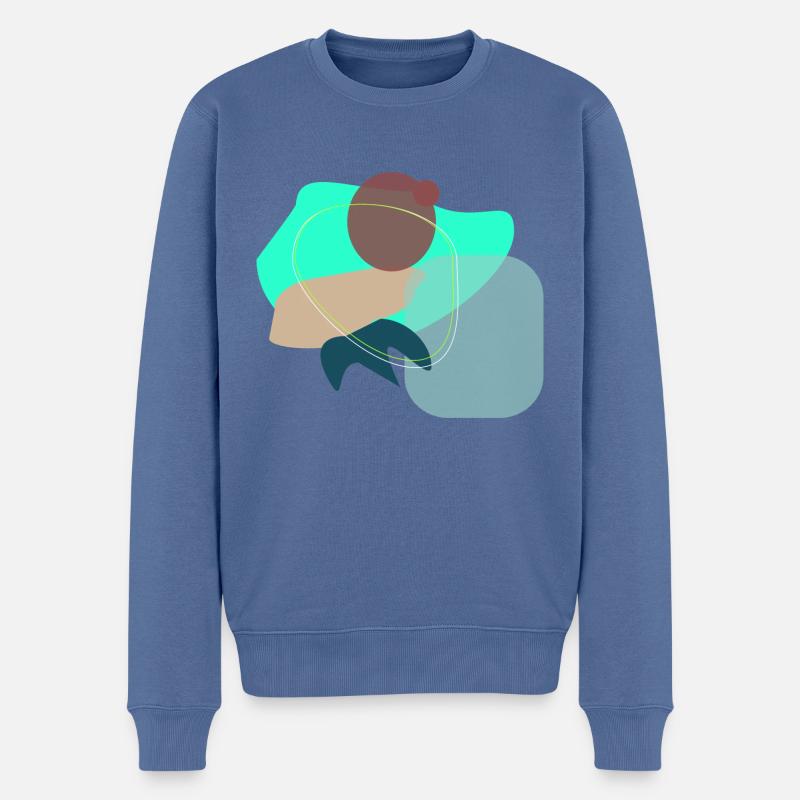Abstract Shapes - Männer Premium Bio Pullover - Taubenblau