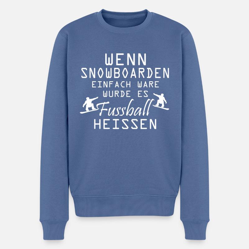 Snowboard Snowboarder - Männer Premium Bio Pullover - Taubenblau