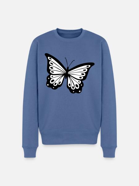 schmetterling - Männer Premium Bio Pullover - Taubenblau