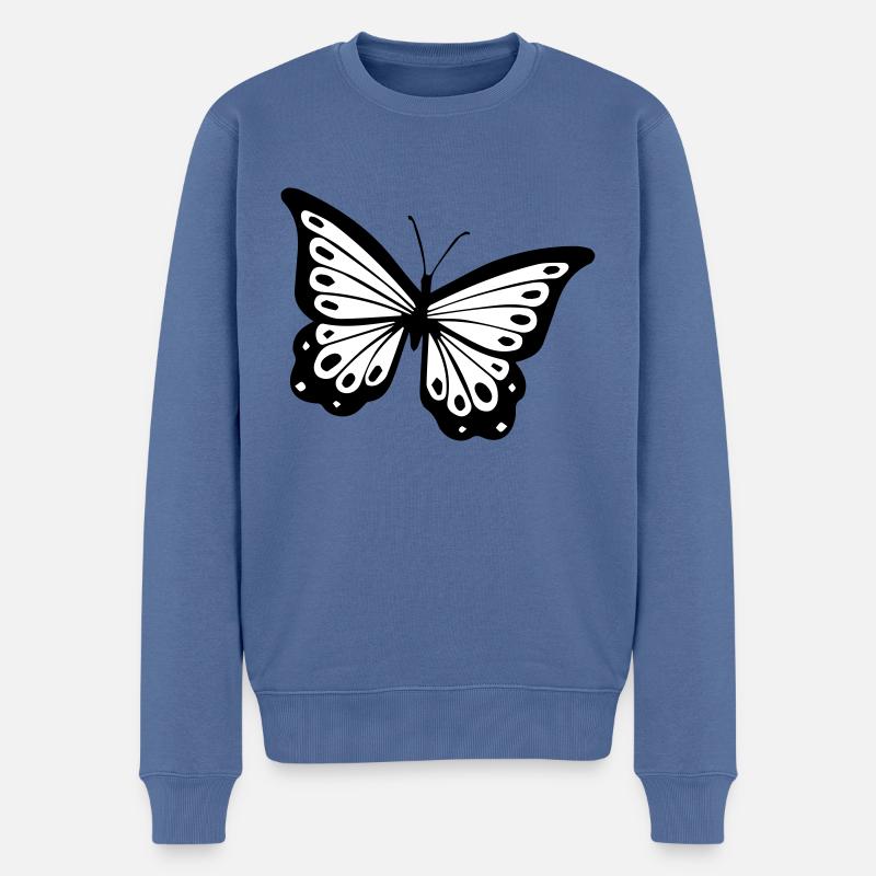 papillon - Pull Premium bio Homme - bleu pigeon