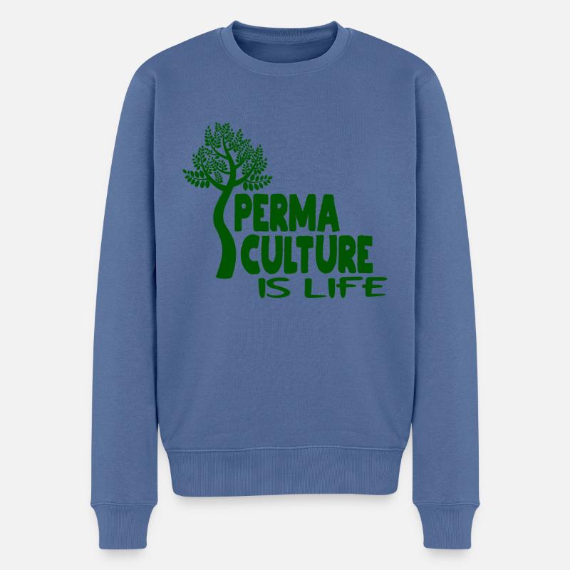 Permaculture Is Life - Männer Premium Bio Pullover - Taubenblau