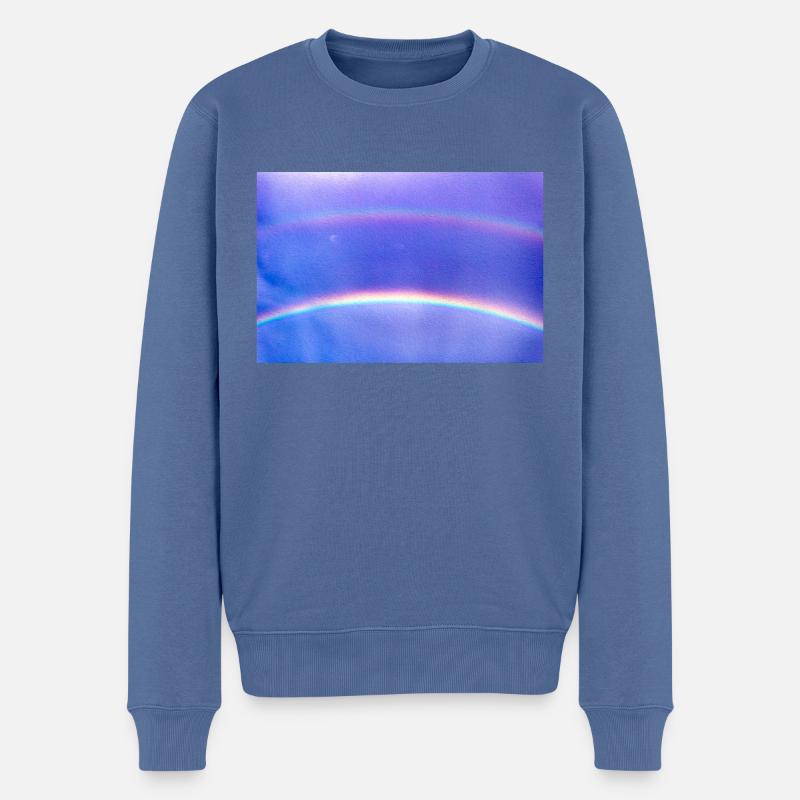 Regenbogen - Männer Premium Bio Pullover - Taubenblau
