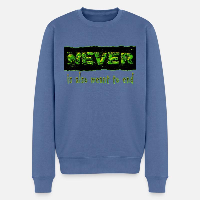 Never Green - Pull Premium bio Homme - bleu pigeon