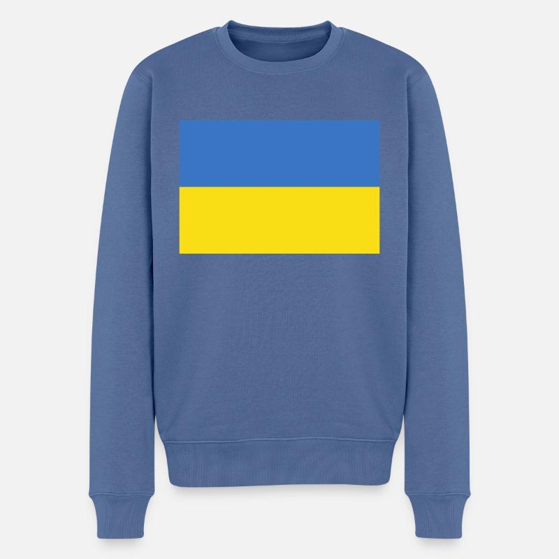 Ukraine - Männer Premium Bio Pullover - Taubenblau