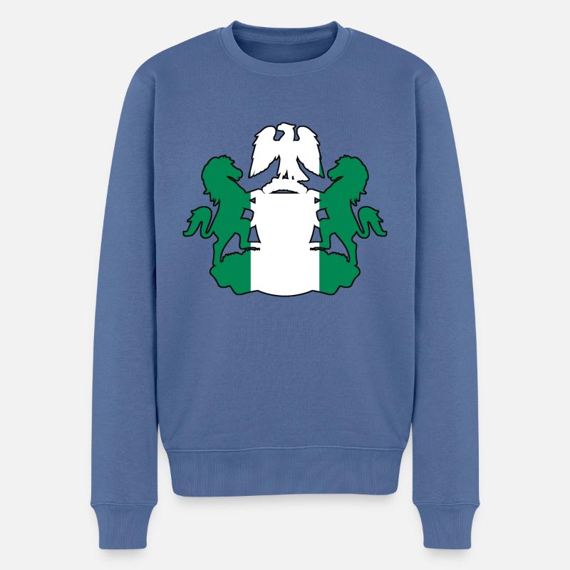 Nigeria Wappen - Männer Premium Bio Pullover - Taubenblau