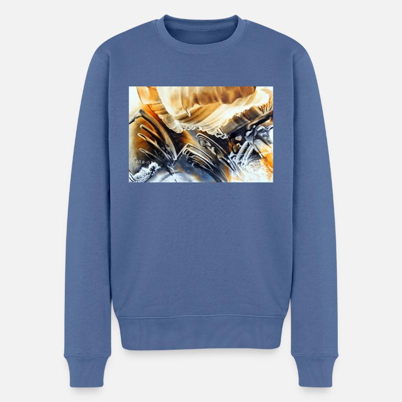 54Sentitoks - Männer Premium Bio Pullover - Taubenblau