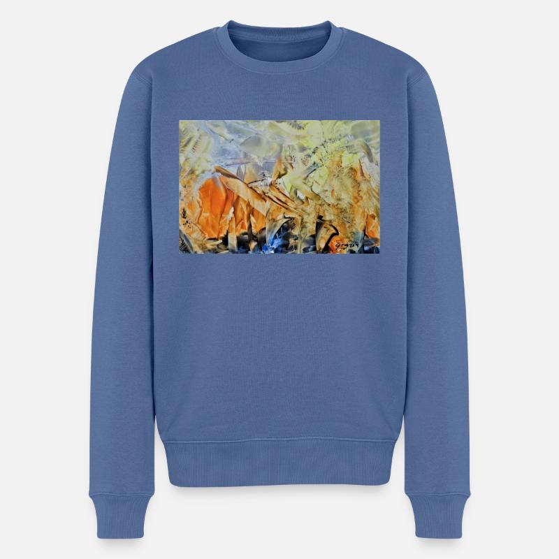 3948 - Männer Premium Bio Pullover - Taubenblau