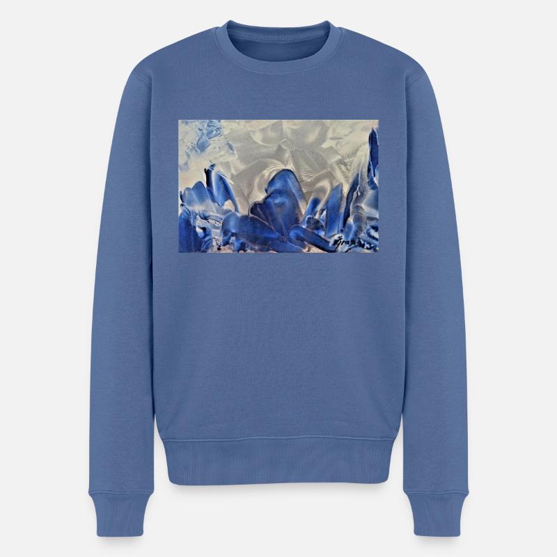 3945 - Männer Premium Bio Pullover - Taubenblau