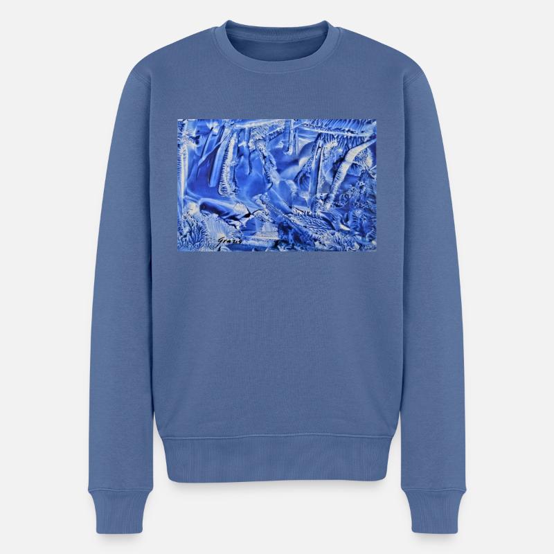 3946 - Männer Premium Bio Pullover - Taubenblau