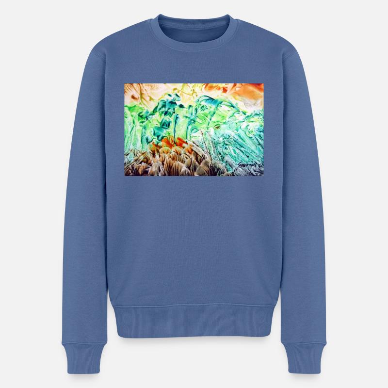 81Sentitoks - Männer Premium Bio Pullover - Taubenblau