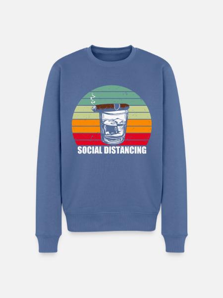 Social Distancing - passion cigar - Men's Premium Organic Jumper - stone blue