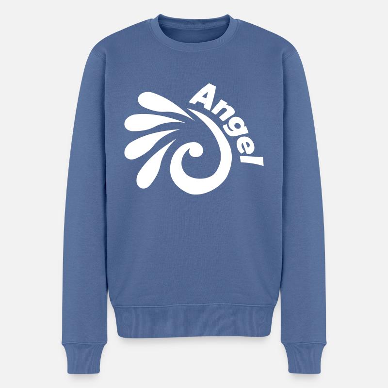 Canne à pêche - Pull Premium bio Homme - bleu pigeon