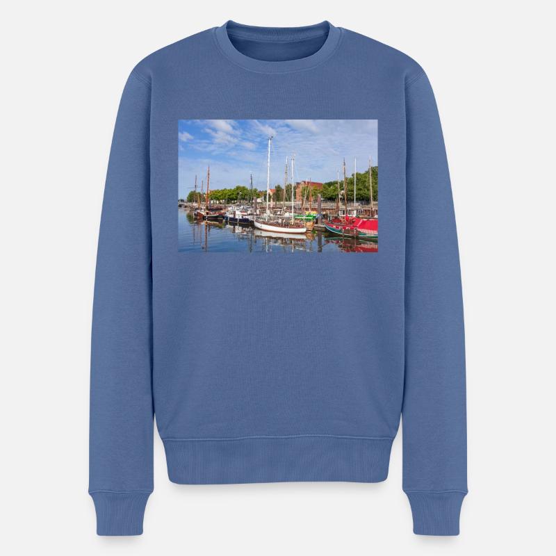 Vegesack - Männer Premium Bio Pullover - Taubenblau