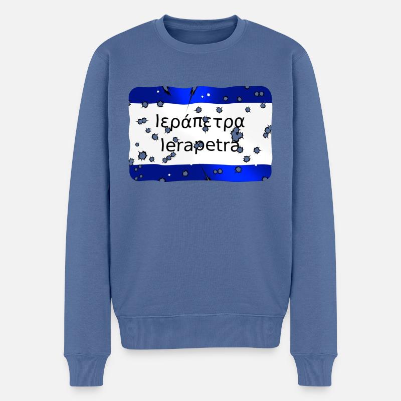 Ierapetra - Männer Premium Bio Pullover - Taubenblau