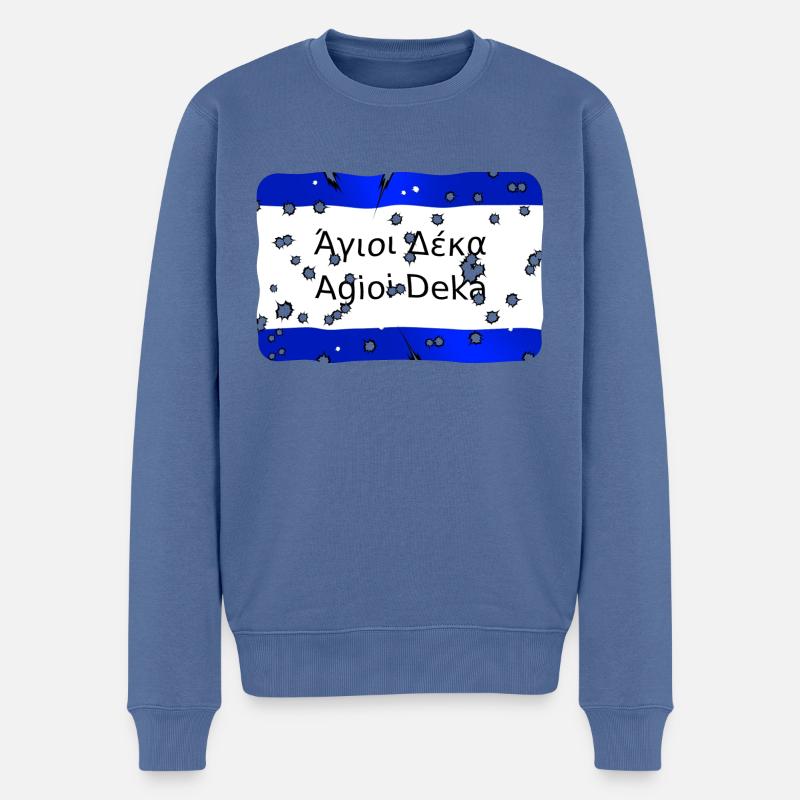 agioi deka - Männer Premium Bio Pullover - Taubenblau