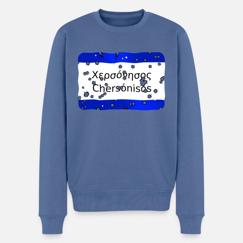 hersonissos - Männer Premium Bio Pullover - Taubenblau