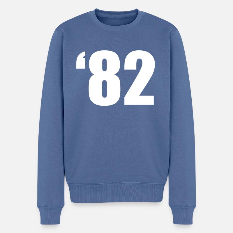 82 - THE NUMBER - Männer Premium Bio Pullover - Taubenblau