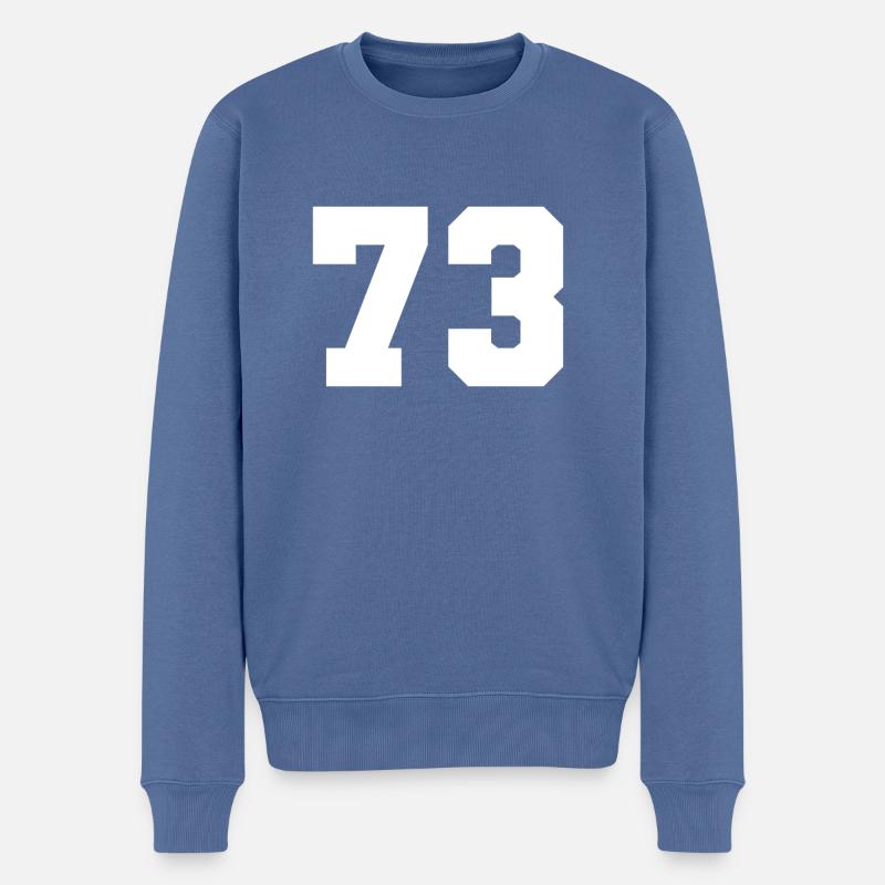 Team 73 - Männer Premium Bio Pullover - Taubenblau