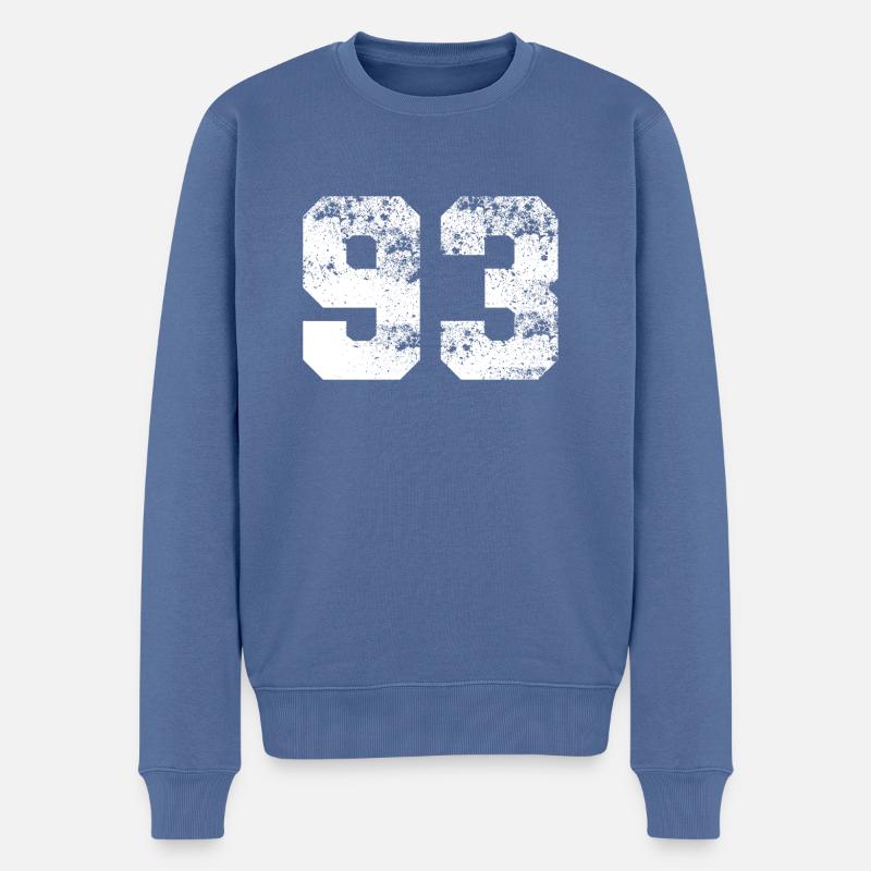 TEAM 93 - Männer Premium Bio Pullover - Taubenblau