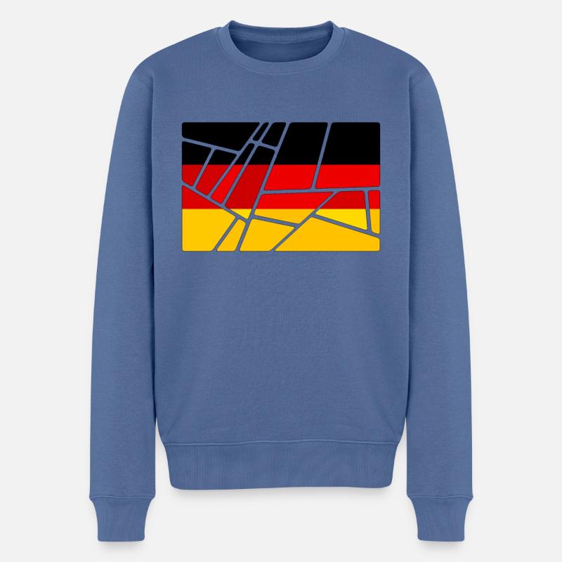 Deutschland - Männer Premium Bio Pullover - Taubenblau