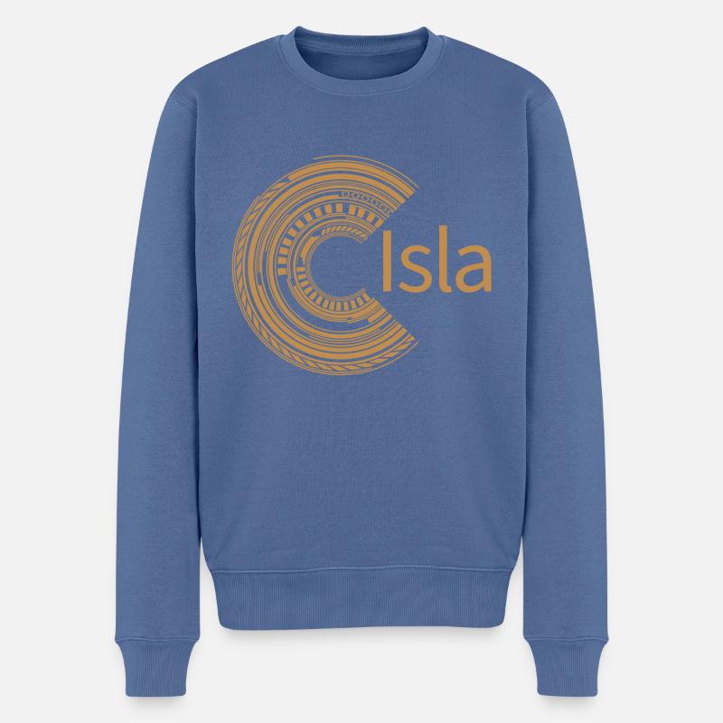 Für Isla - Männer Premium Bio Pullover - Taubenblau